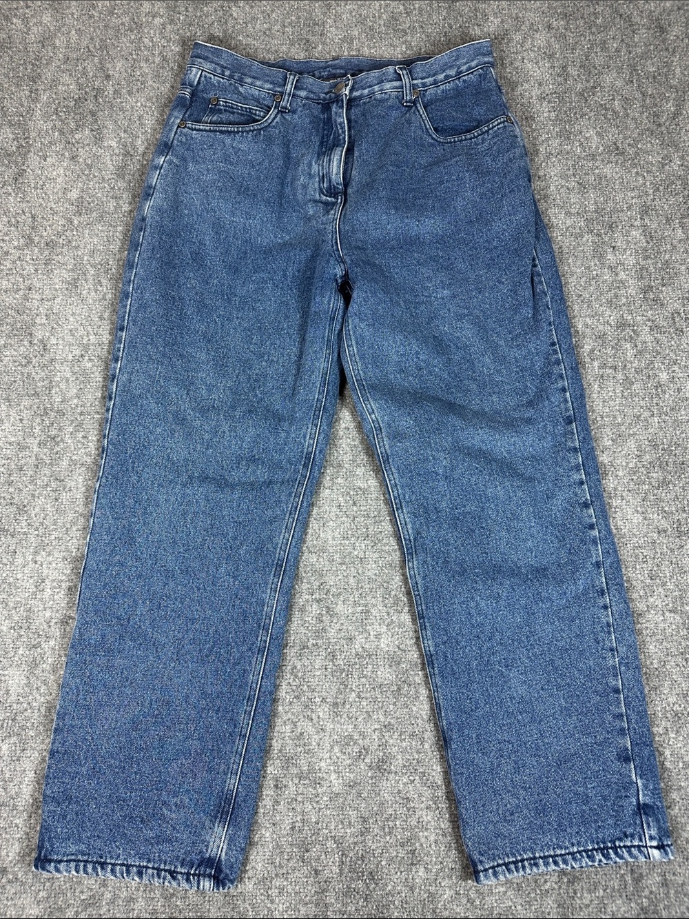 VTG Woolrich Fleece Lined High Rise 1435 Dark Denim Jeans Women’s Size 12 Petite - Picture 1 of 7